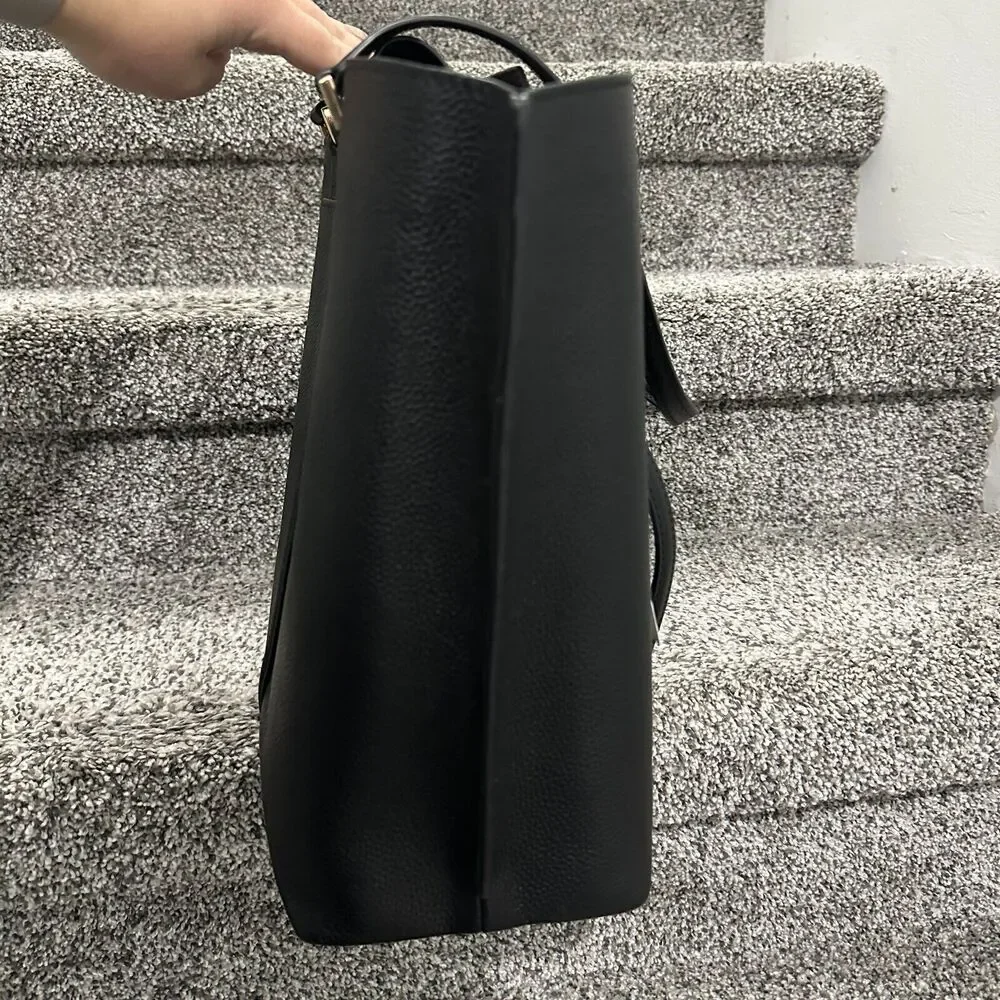 NEW Cole Haan Everyday Grand Series Black Leather Tote Bag Top Zip, Retails $310 - Picture 9 of 16